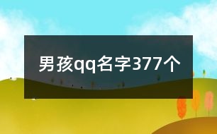 男孩qq名字377個