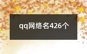 qq網(wǎng)絡名426個