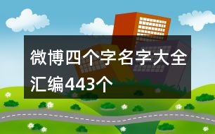 微博四個字名字大全匯編443個