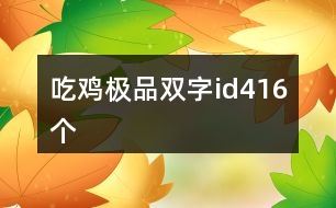 吃雞極品雙字id416個