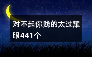 對(duì)不起你賤的太過(guò)耀眼441個(gè)