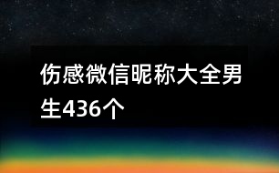 傷感微信昵稱(chēng)大全男生436個(gè)