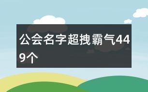 公會名字超拽霸氣449個