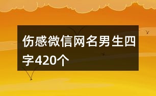 傷感微信網(wǎng)名男生四字420個