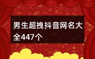 男生超拽抖音網(wǎng)名大全447個(gè)