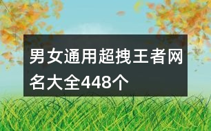 男女通用超拽王者網名大全448個