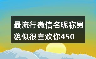 最流行微信名昵稱男—貌似很喜歡你450個