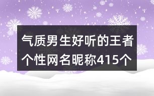 氣質(zhì)男生好聽的王者個(gè)性網(wǎng)名昵稱415個(gè)