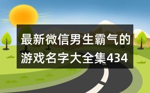 最新微信男生霸氣的游戲名字大全集434個