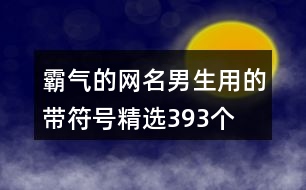 霸氣的網(wǎng)名男生用的帶符號精選393個