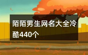 陌陌男生網(wǎng)名大全冷酷440個