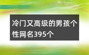 冷門又高級的男孩個性網(wǎng)名395個