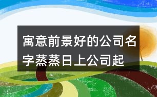 寓意前景好的公司名字,蒸蒸日上公司起名大全370個