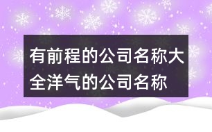 有前程的公司名稱大全,洋氣的公司名稱含義好382個