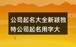 公司起名大全新穎獨(dú)特,公司起名用字大全429個(gè)