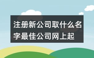 注冊(cè)新公司取什么名字最佳,公司網(wǎng)上起名大全查詢403個(gè)