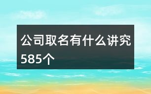 公司取名有什么講究585個