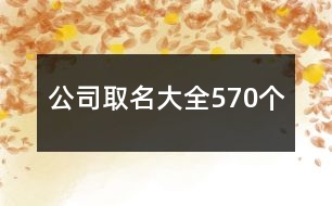 公司取名大全570個