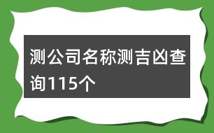 測(cè)公司名稱(chēng)測(cè)吉兇查詢(xún)115個(gè)