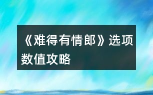 《難得有情郎》選項數(shù)值攻略