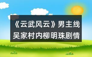 《云武風(fēng)云》男主線(xiàn)吳家村內(nèi)柳明珠劇情攻略