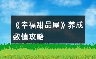 《幸福甜品屋》養(yǎng)成數(shù)值攻略