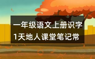 一年級語文上冊識(shí)字1天地人課堂筆記常見多音字