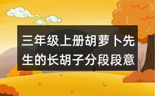 三年級上冊胡蘿卜先生的長胡子分段段意