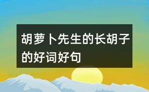 胡蘿卜先生的長胡子的好詞好句