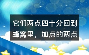 它們兩點四十分回到蜂窩里，加點的“兩點四十分”能體會到什么