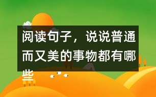 閱讀句子，說(shuō)說(shuō)普通而又美的事物都有哪些,小練筆三年級(jí)