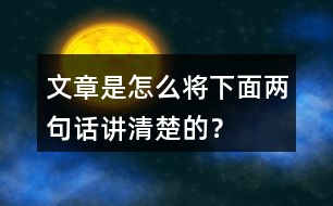 文章是怎么將下面兩句話講清楚的？