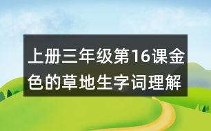 上冊(cè)三年級(jí)第16課金色的草地生字詞理解及造句