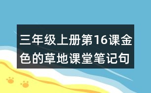 三年級(jí)上冊(cè)第16課金色的草地課堂筆記句子解析