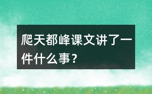 爬天都峰課文講了一件什么事？