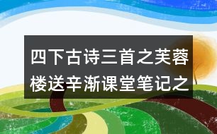 四下古詩(shī)三首之芙蓉樓送辛漸課堂筆記之詞句賞析