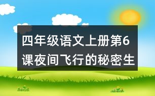 四年級(jí)語文上冊(cè)第6課夜間飛行的秘密生字組詞與詞語理解