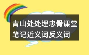 青山處處埋忠骨課堂筆記近義詞反義詞