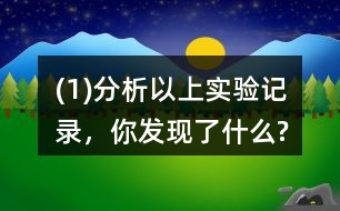 (1)分析以上實驗記錄，你發(fā)現(xiàn)了什么?