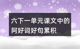 六下一單元課文中的阿好詞好句累積