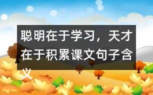 聰明在于學習，天才在于積累課文句子含義分析