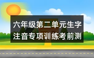 六年級(jí)第二單元生字注音專項(xiàng)訓(xùn)練考前測(cè)試題答案