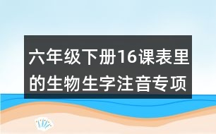 六年級(jí)下冊(cè)16課表里的生物生字注音專項(xiàng)練習(xí)答案