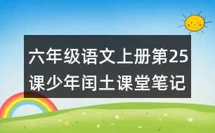 六年級(jí)語(yǔ)文上冊(cè)第25課少年閏土課堂筆記課后生字組詞