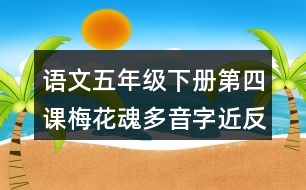 語文五年級下冊第四課梅花魂多音字近反義詞