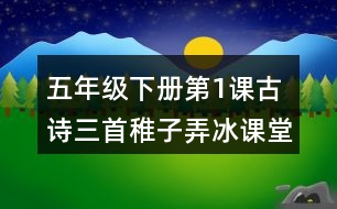 五年級下冊第1課古詩三首稚子弄冰課堂筆記之重難點歸納