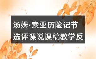 湯姆·索亞歷險(xiǎn)記節(jié)選評(píng)課說(shuō)課稿教學(xué)反思