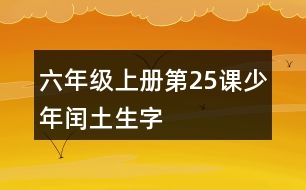 六年級上冊第25課少年閏土生字