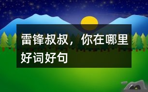 雷鋒叔叔，你在哪里好詞好句