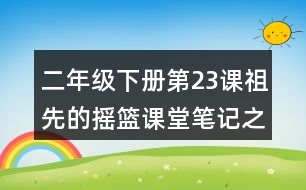 二年級下冊第23課祖先的搖籃課堂筆記之段落劃分及大意